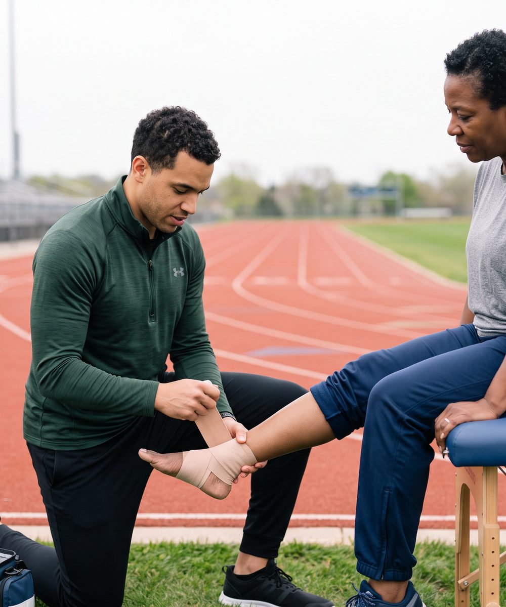 A Doctor of Physical Therapy evaluating foot and ankle pain at Reach Physical Therapy and Performance in Tooele, UT